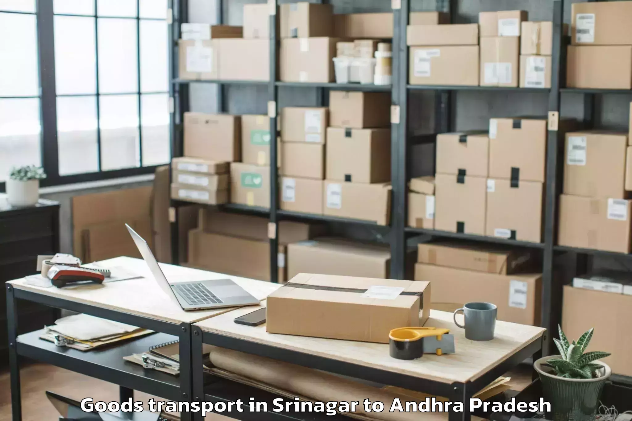 Leading Srinagar to Ambajipeta Goods Transport Provider